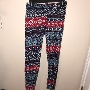 Fleece holiday leggings